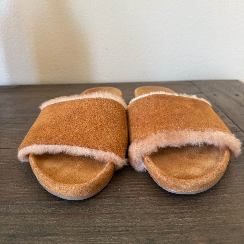 Beek Gallito Shearling Sandals Carmel Color Suede Slide Women’s Size 9 - Picture 5 of 14